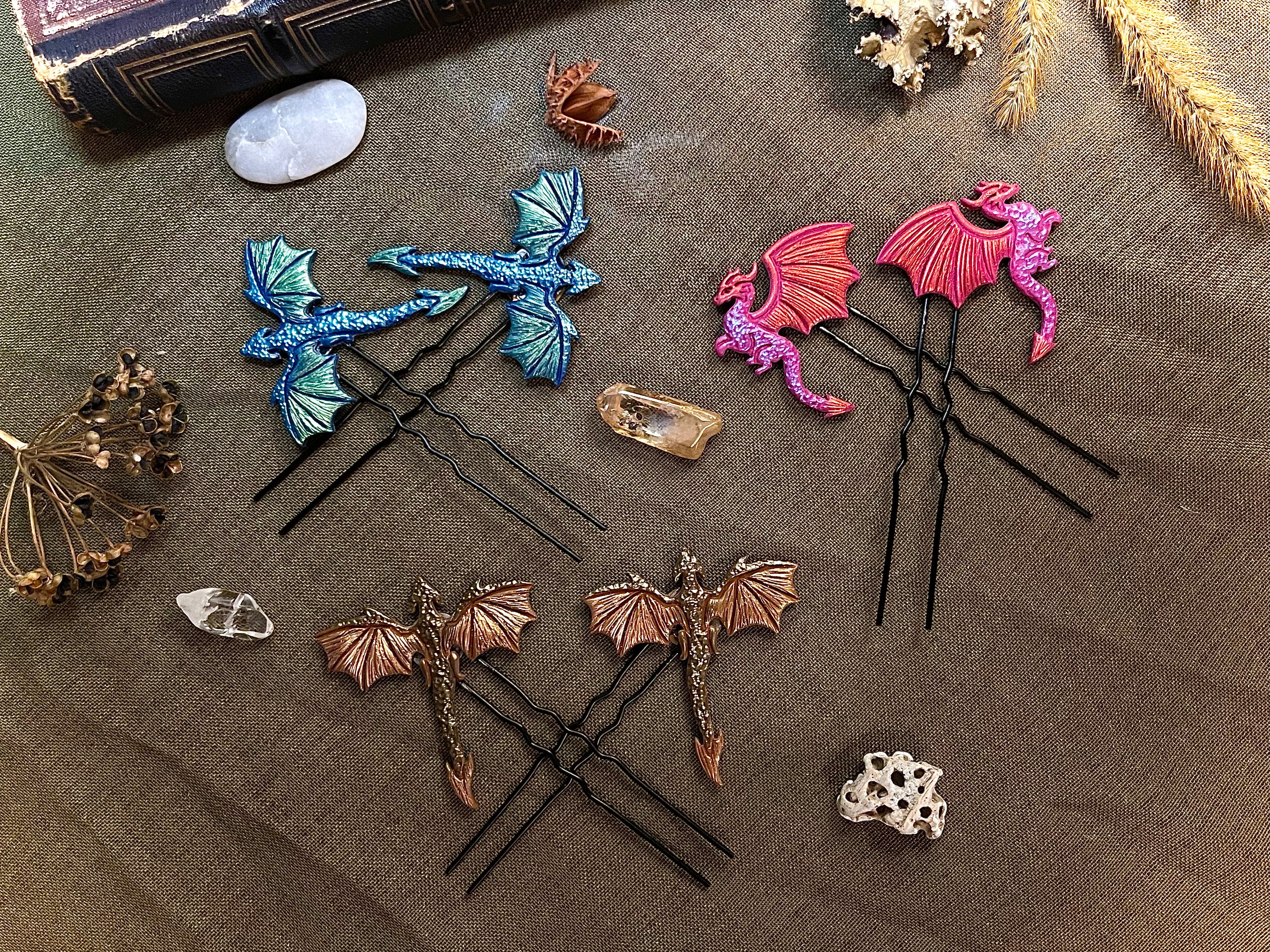 Dragon Hair Pins - Pair