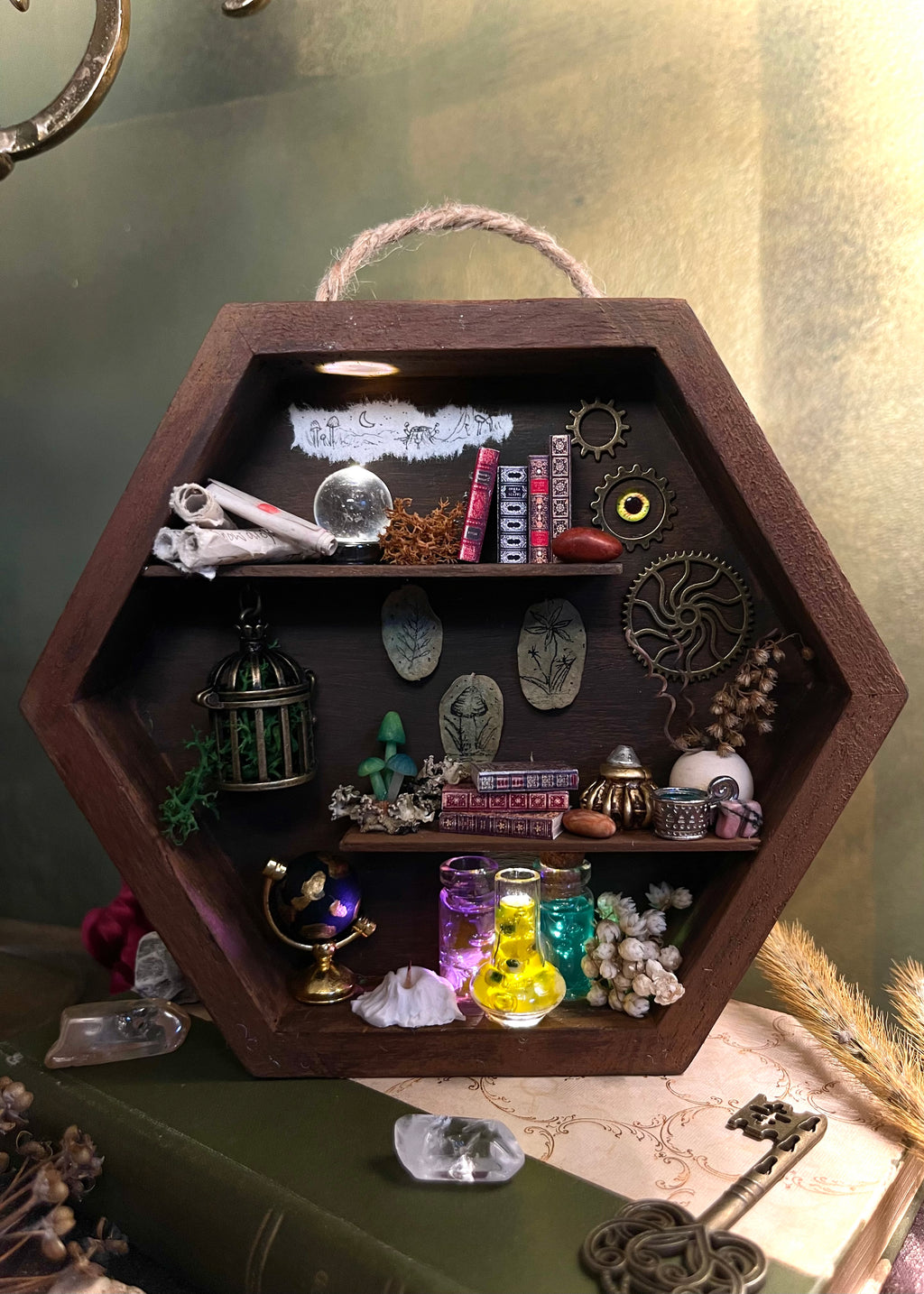 Light Up Miniature Witchy Shelf