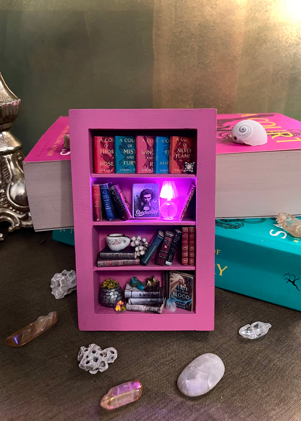 Handmade LED Bookshelf - Hot Pink