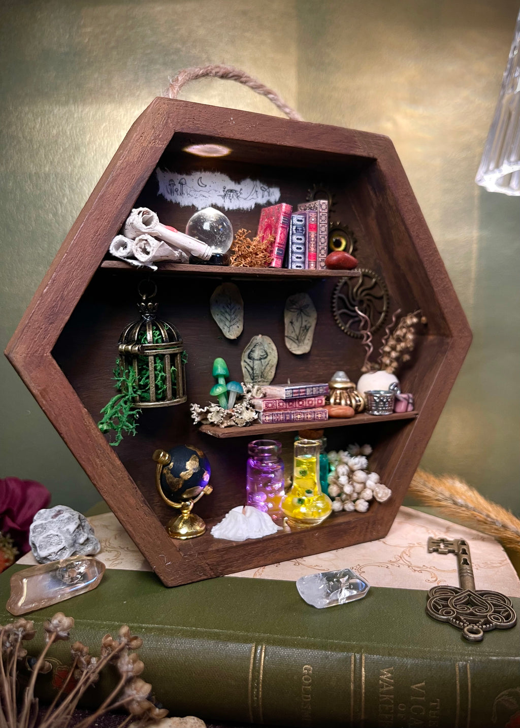 Light Up Miniature Witchy Shelf