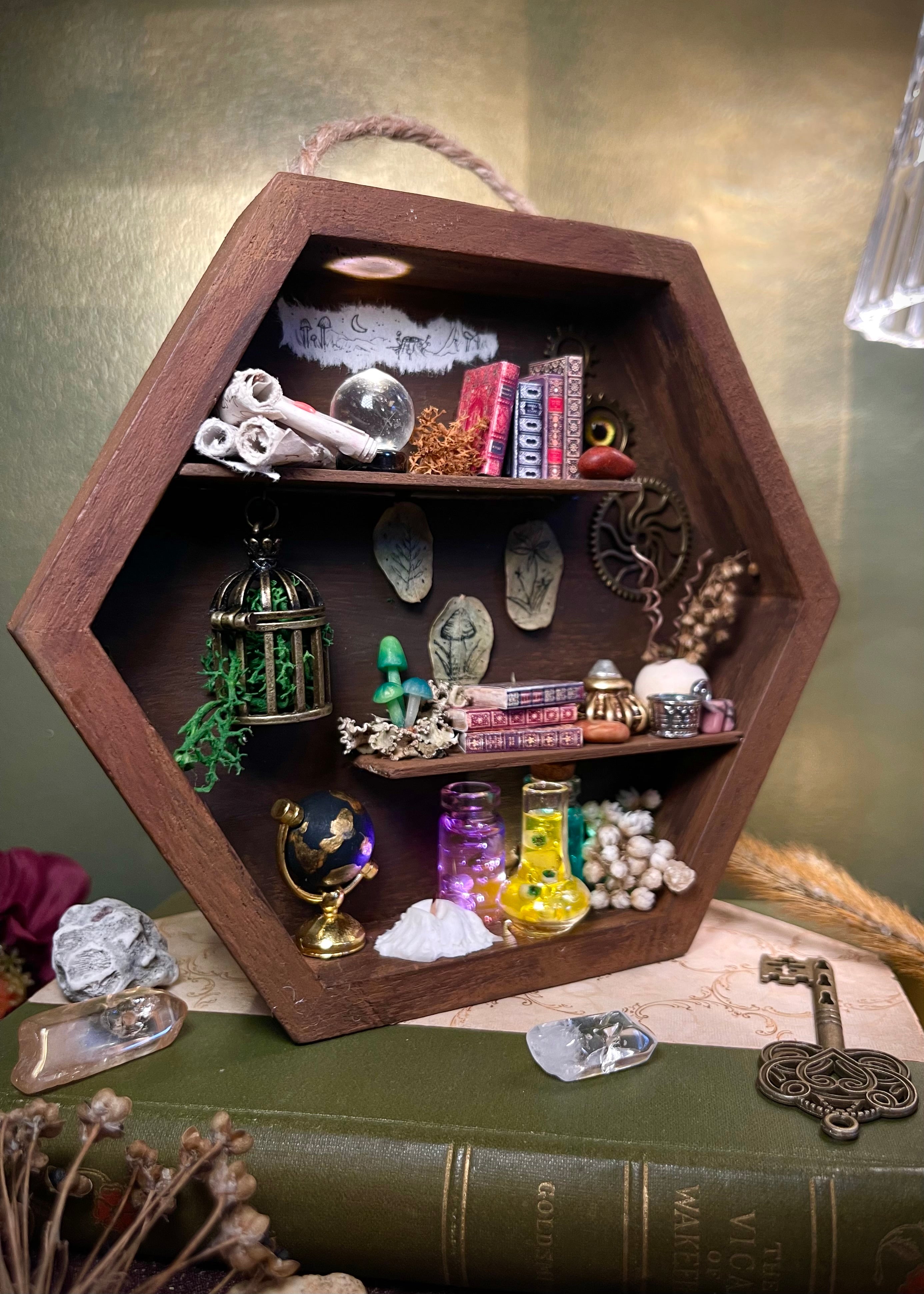 Light Up Miniature Witchy Shelf