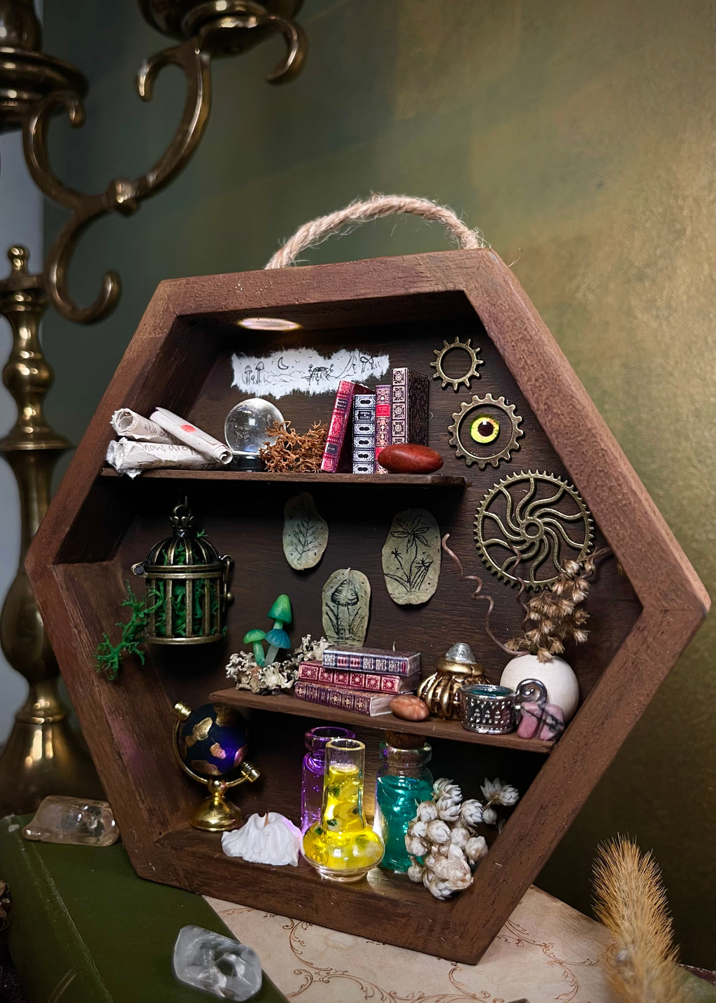 Light Up Miniature Witchy Shelf