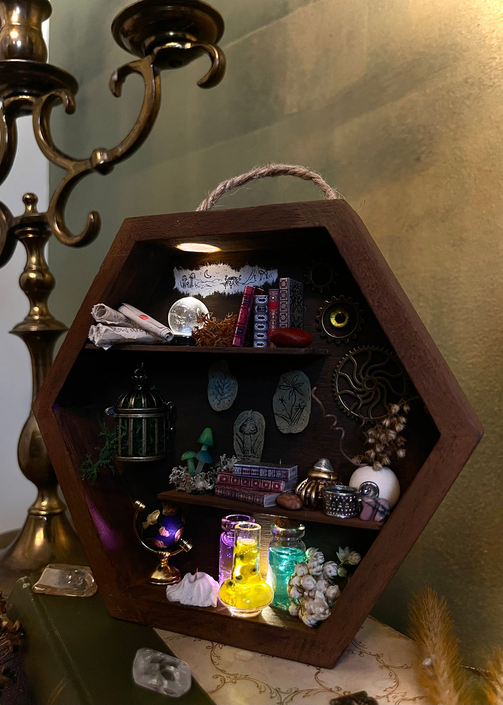 Light Up Miniature Witchy Shelf