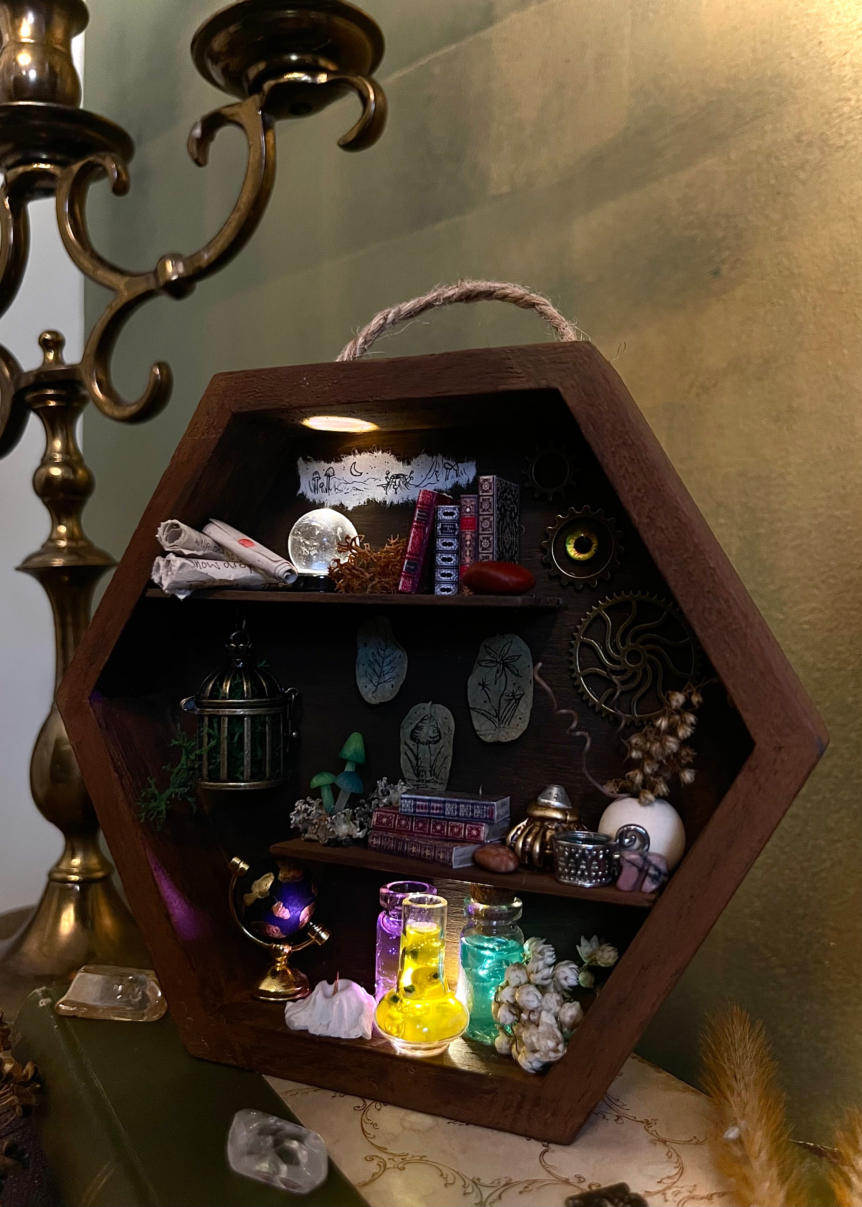 Light Up Miniature Witchy Shelf